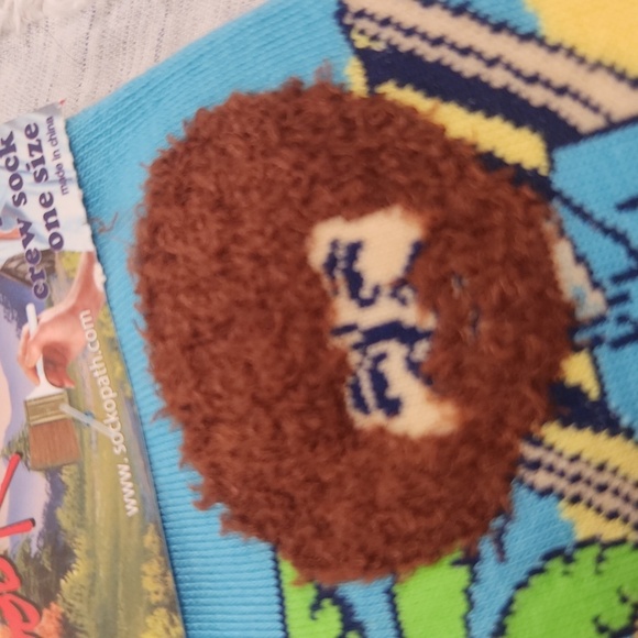 Super fun The joy of painting unisex Bob Ross crew socks, new with tags! - Picture 5 of 5